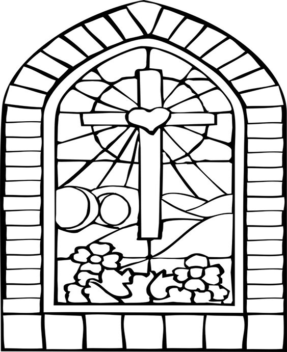 Free easy to print stained glass coloring pages