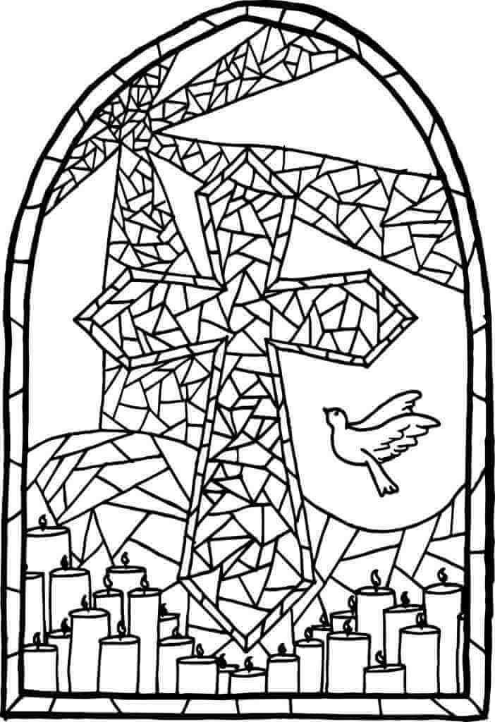 Cross stained glass fãrbung seite