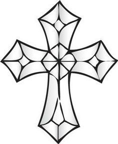 Free printable stained glass cross patterns cross coloring page cross drawing cross art