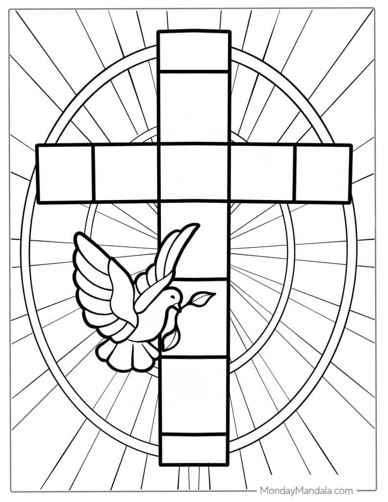 Cross coloring pages free pdf printables