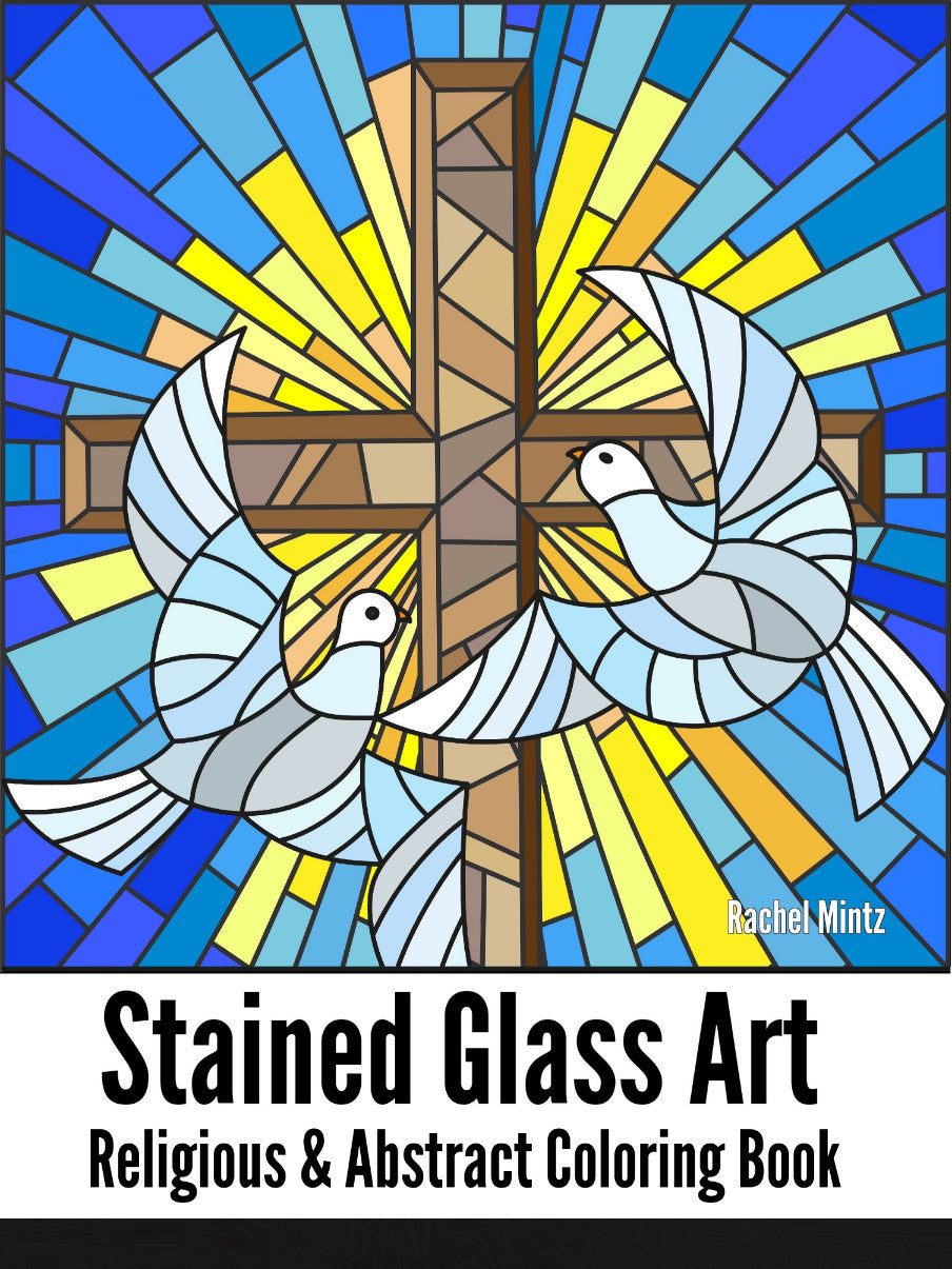 Religious abstract stained glass pdf coloring book