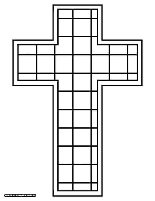 Cross coloring pages