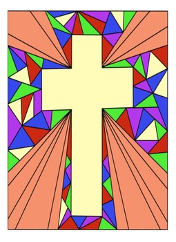 All saints day stained glass cross coloring pages by miss ps prek pups