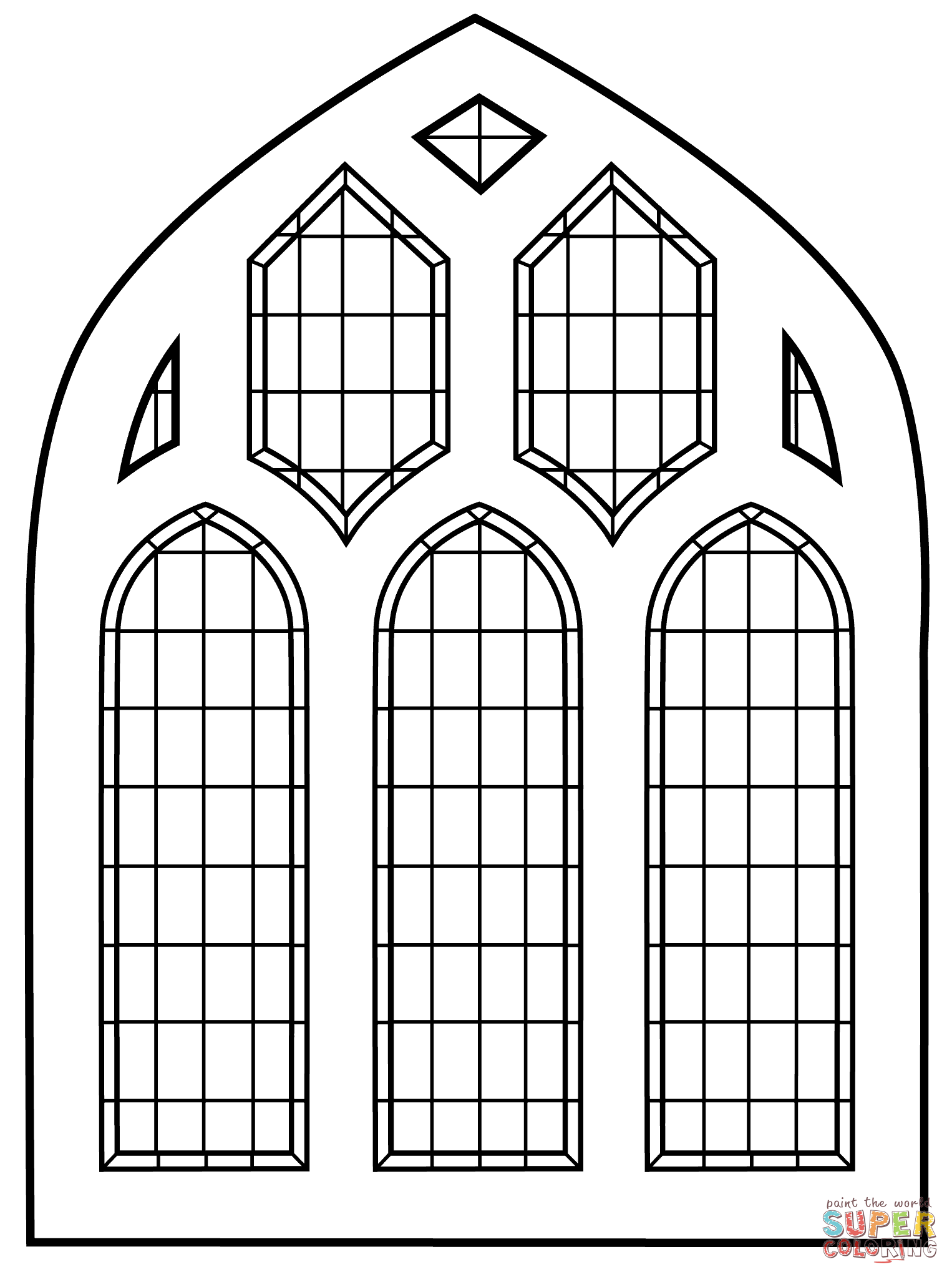 Stain glass cross colouring pages stained glass windows