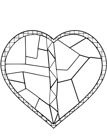 Stained glass heart coloring page free printable coloring pages heart coloring pages glass heart coloring pages