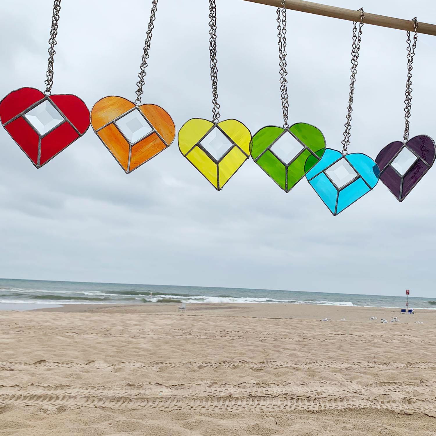Free stained glass heart pattern window panels delphi
