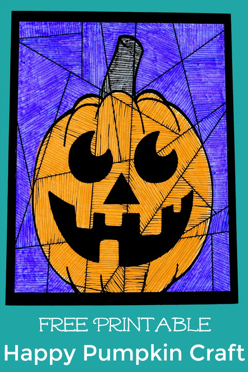 Free printable happy pumpkin craft art