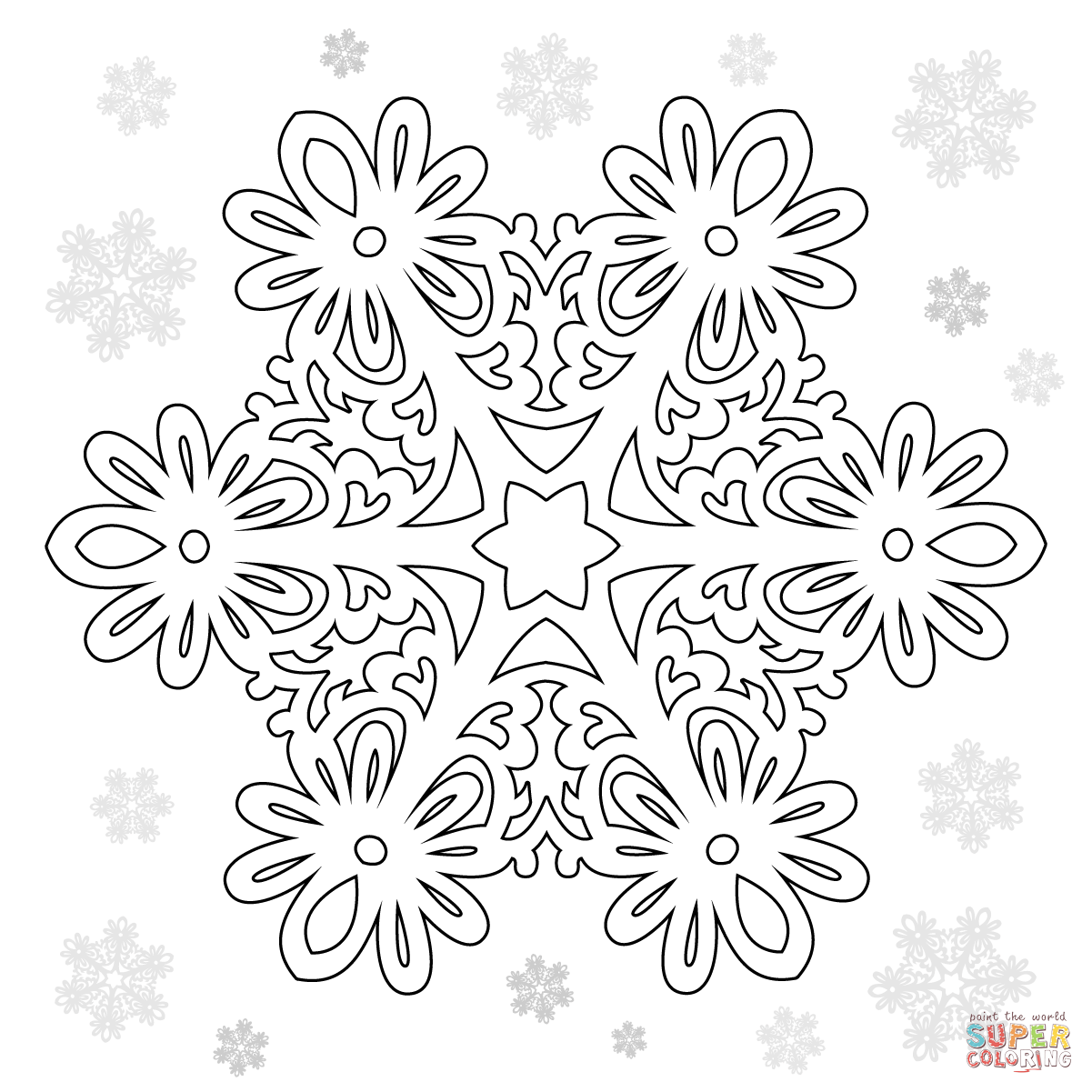 Snowflake coloring page free printable coloring pages