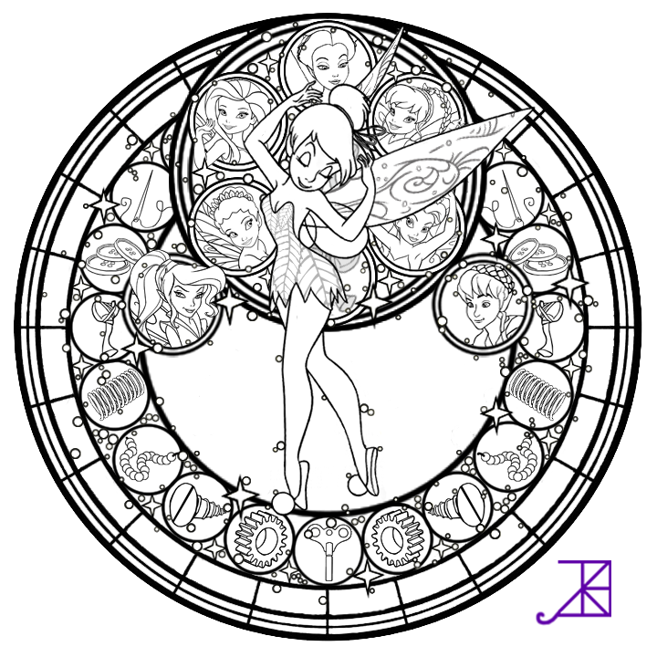 Disney fairies stained glass