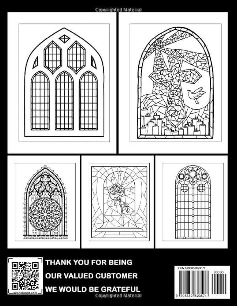 Medieval stained glass windows loring book incredible window illustrations loring pages for teens adults to relax and stress relieving rdova husna books
