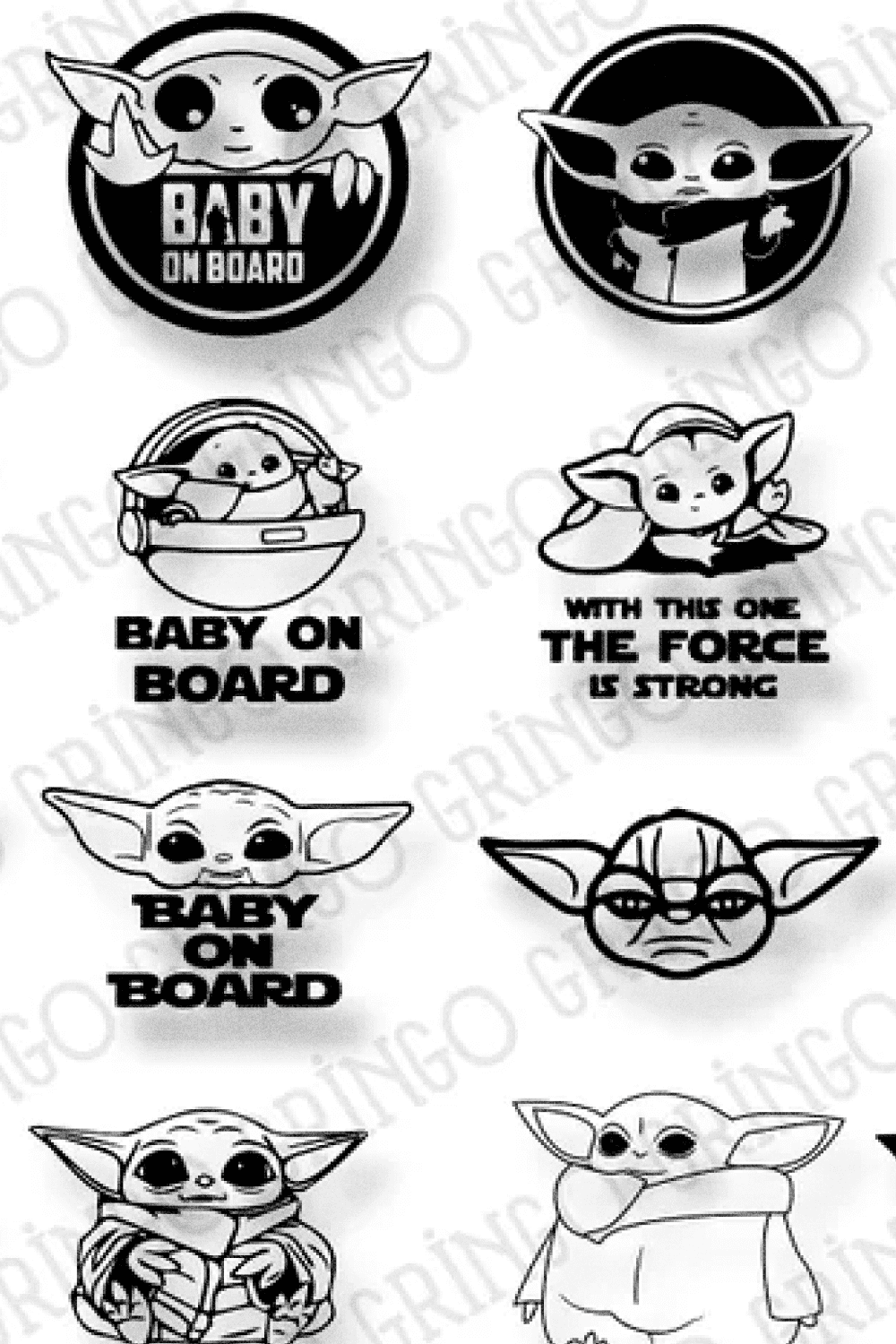 Baby yoda silhouette svg â