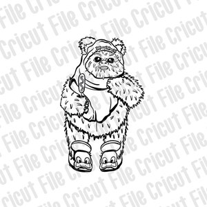 Ewok goes to disneyland svg png files for cricut cutting print instant digital download clipart