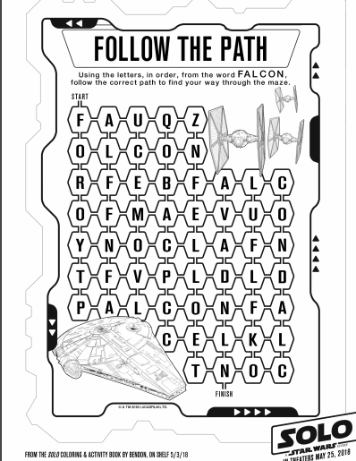 Star wars coloring pages and activity sheets