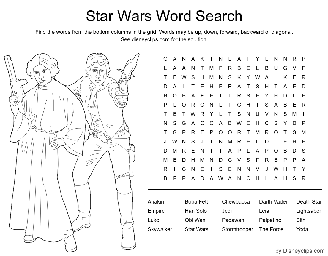 Printable disney word search games