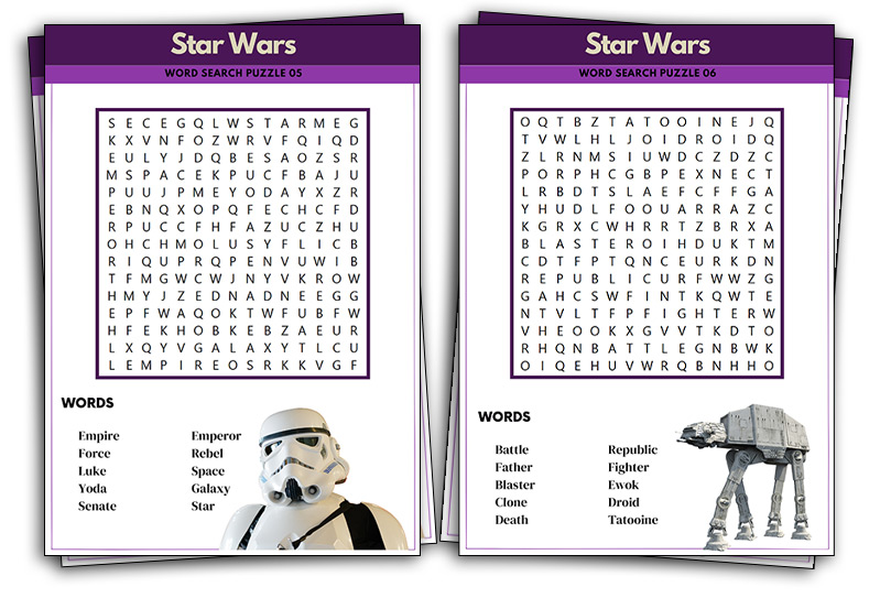 Free printable star wars word search just family fun