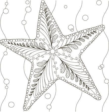 Starfish coloring page stock illustrations cliparts and royalty free starfish coloring page vectors