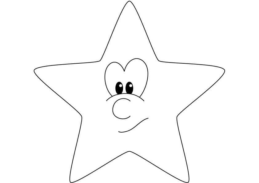 Funny star coloring page