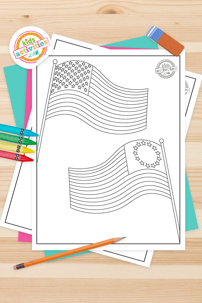 Printable fun patriotic american flag coloring pages kids activities blog