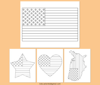 American flag coloring pages star heart memorial day flag day th july usa craft
