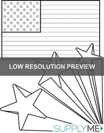 Printable american flag with stars th of july coloring page for kids â