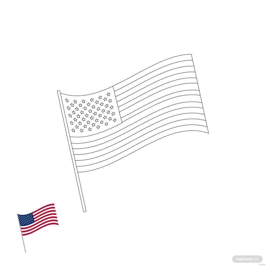 Free american flag stars coloring page