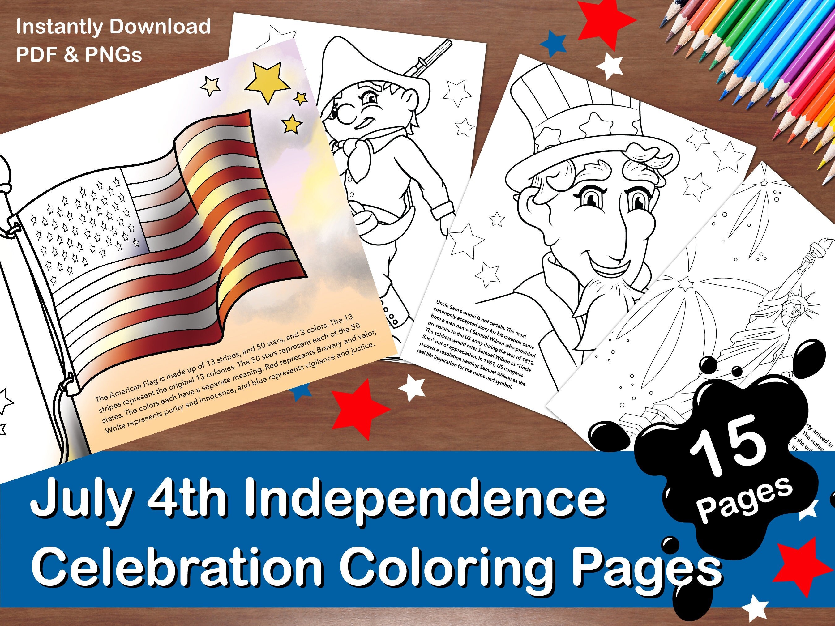 July th coloring book printable july th coloring pages