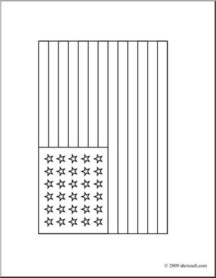 Clip art star us flag coloring page i
