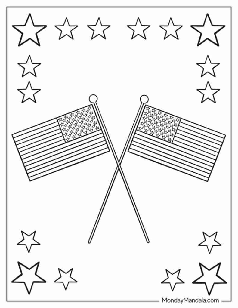 American flag coloring pages free pdf printables