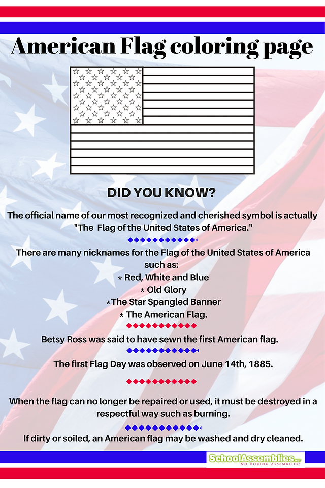 Coloring page of american flag a free printable for kids