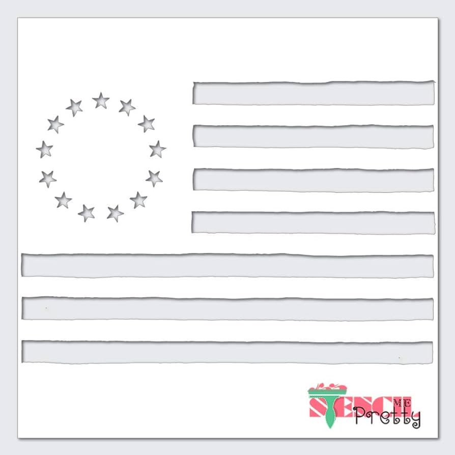 Rustic american flag circular stars stripes stencil best vinyl large stencils for painting on wood canvas wall etc