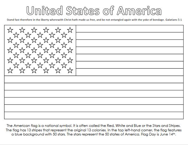 American flag printables activities