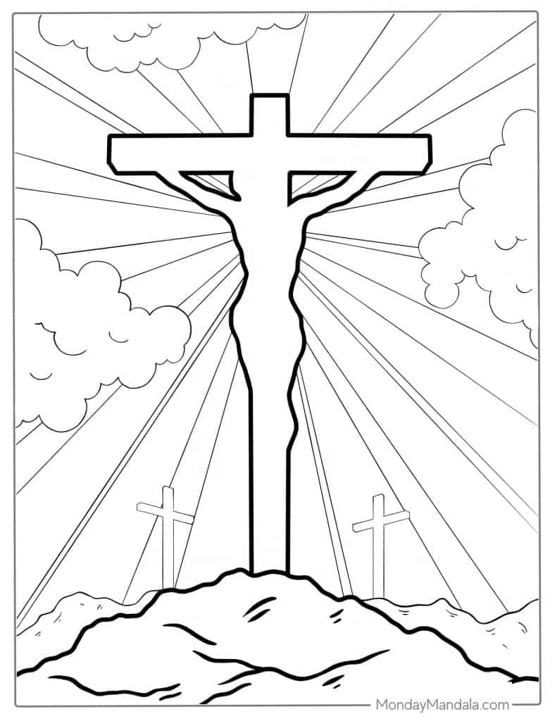 Cross coloring pages free pdf printables