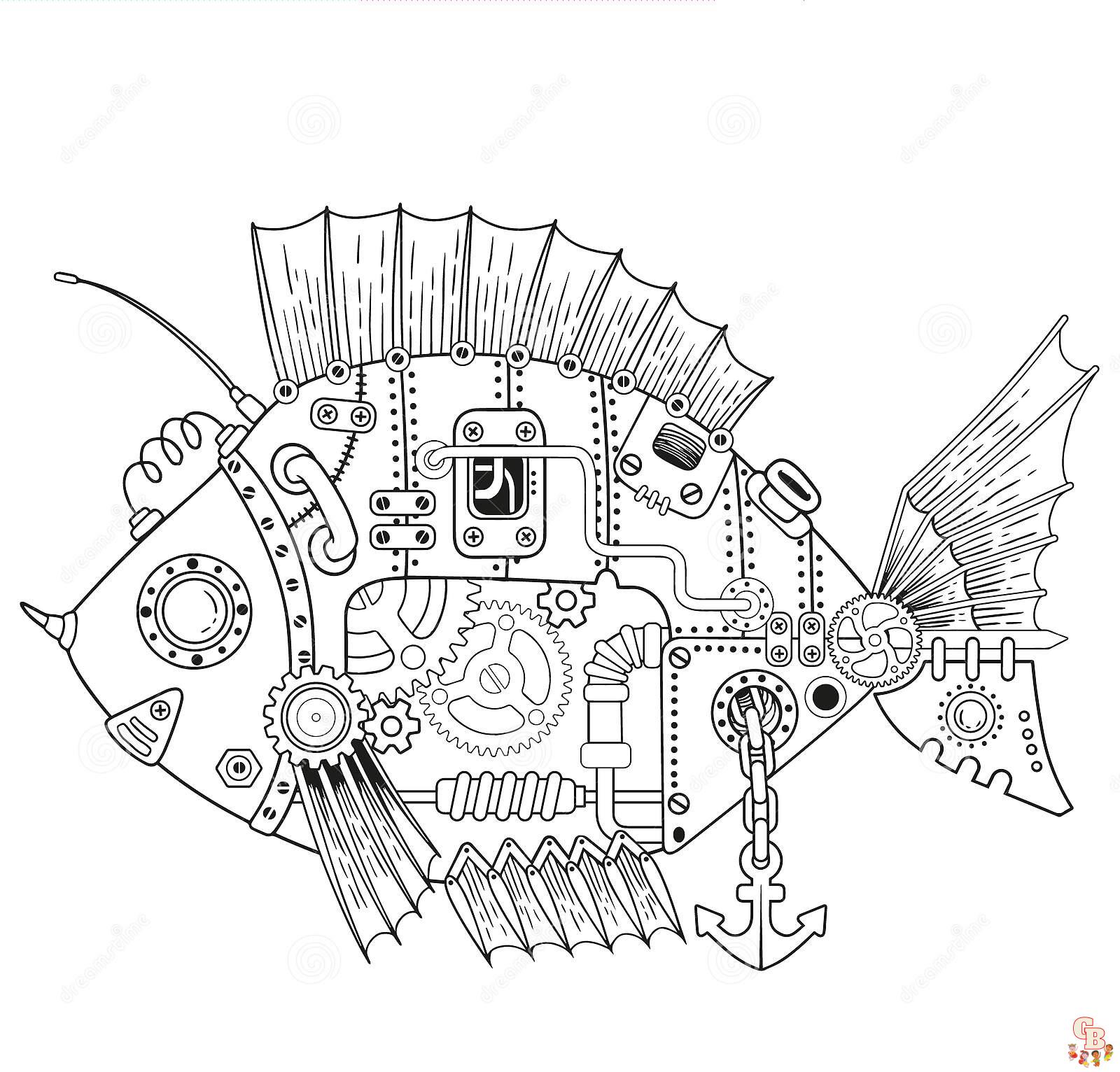 Discover the best steampunk coloring pages for free printable fun