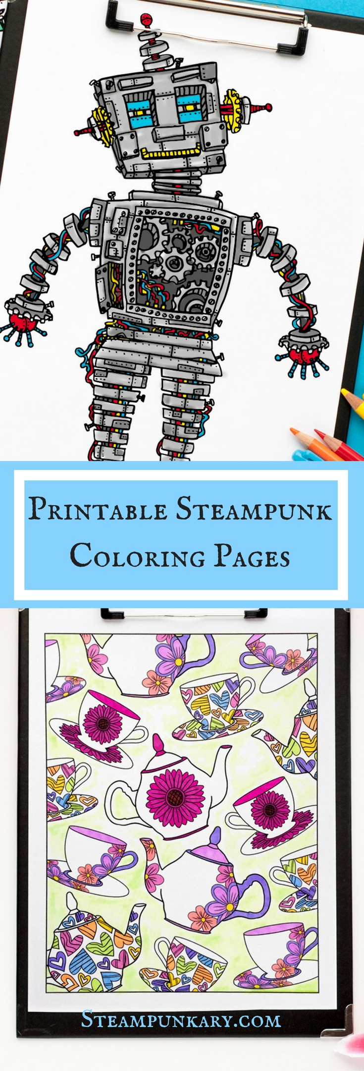 Steampunk coloring pages from sarah renae clark