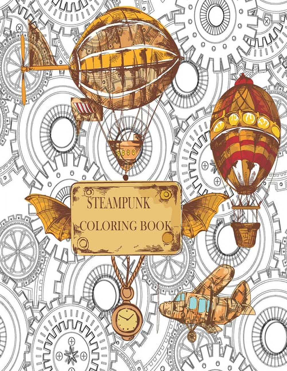 Steampunk coloring book victorian sci