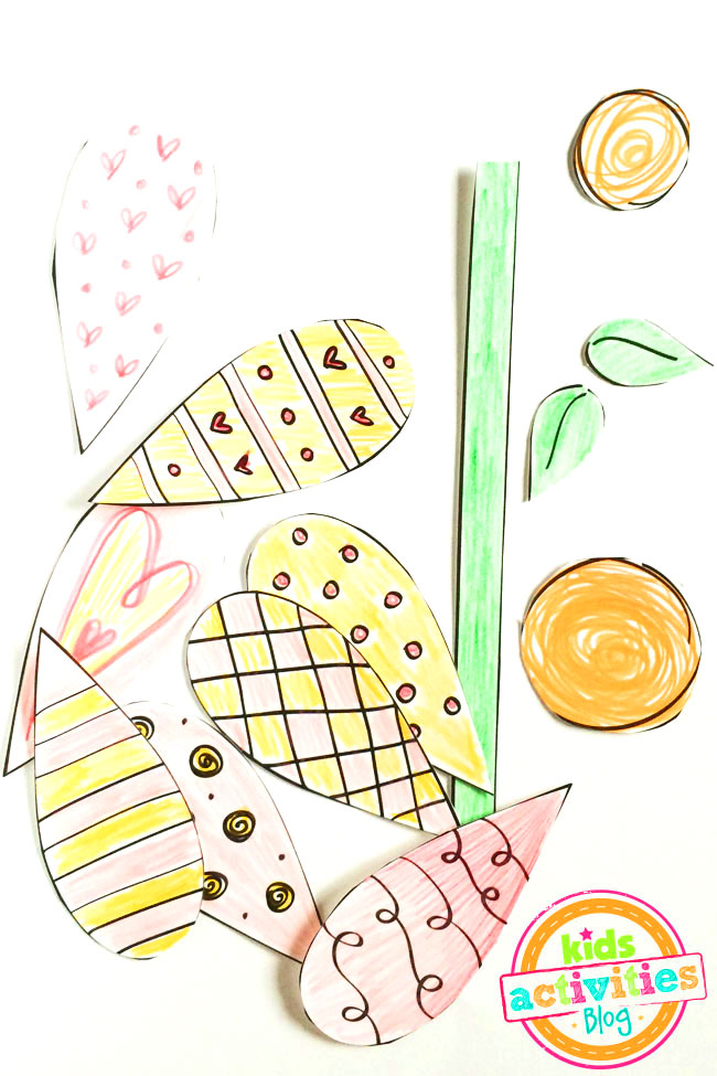 Printable flower cut out template