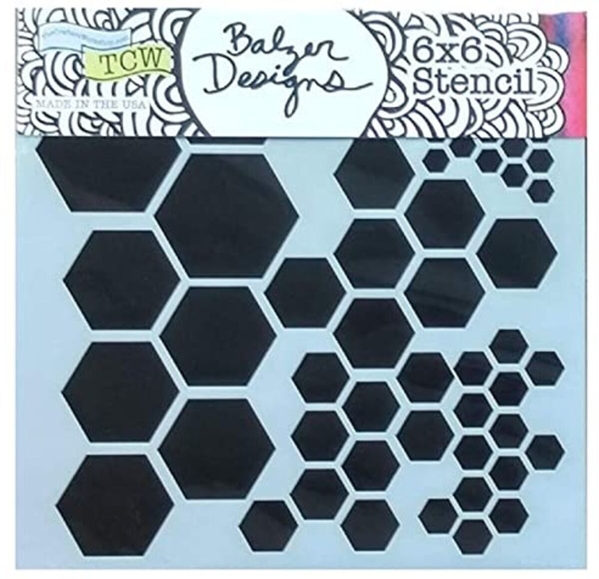 Honeyb hexagon stencil geometric honey b pattern art template crafters