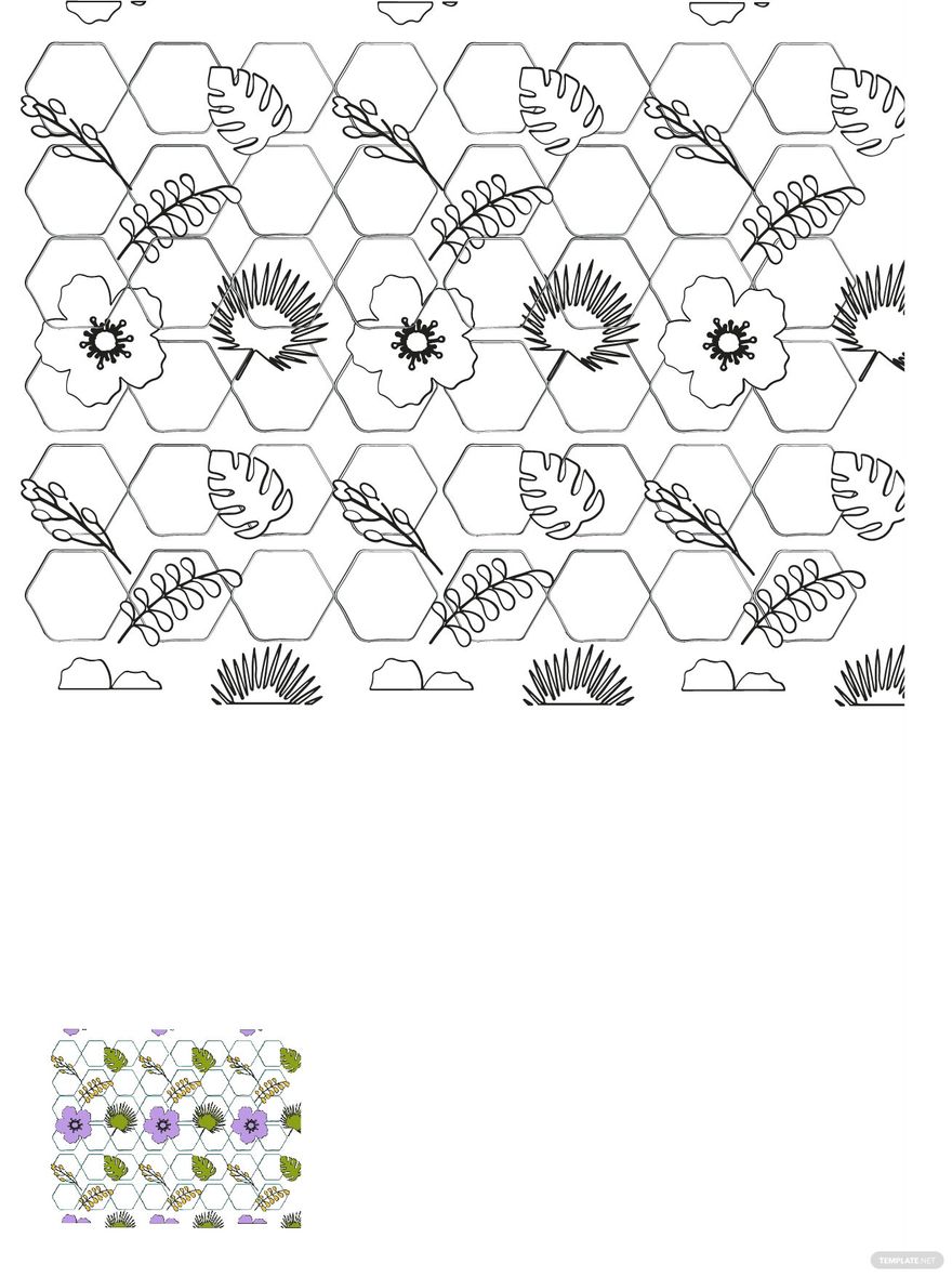 Free floral lace pattern coloring page