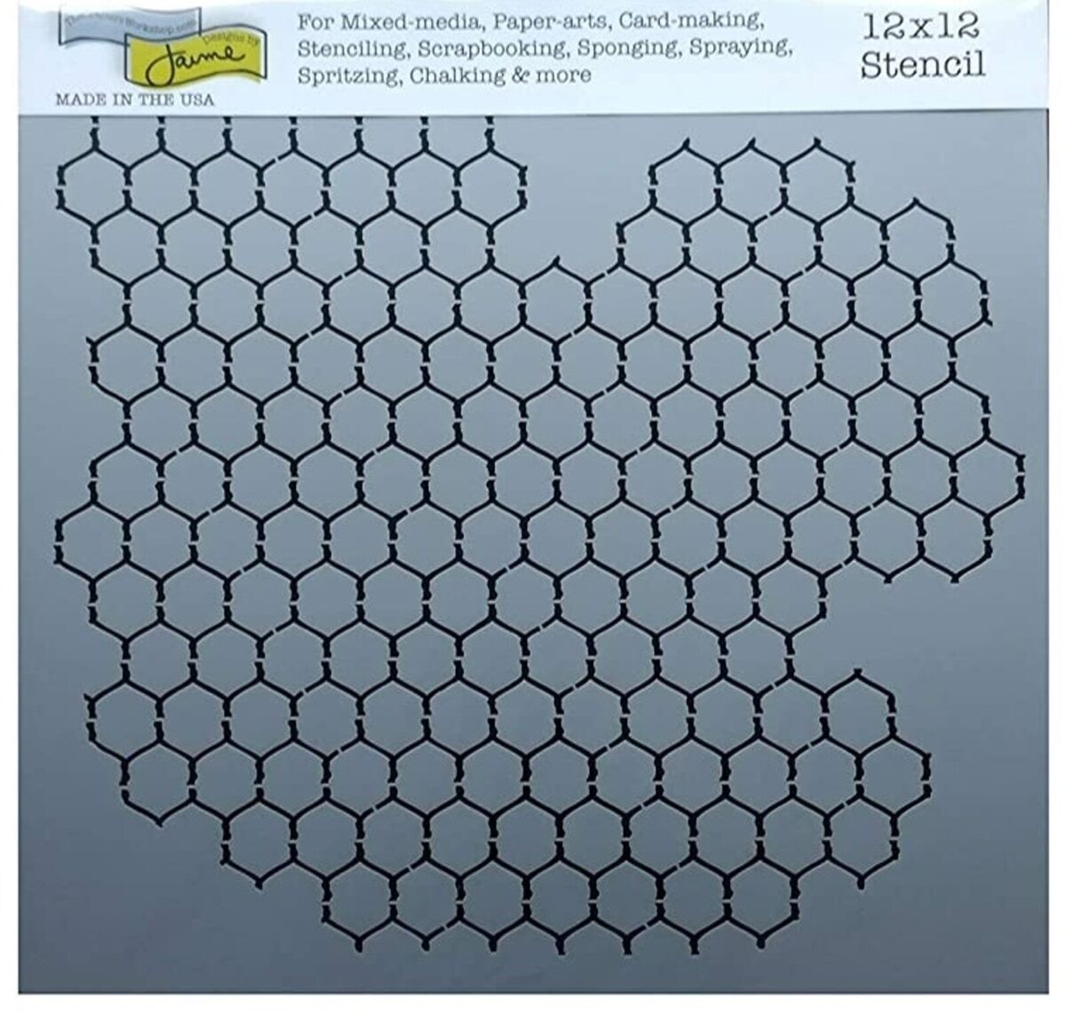 Reverse chicken wire honeyb stencil chain link hexagon pattern template