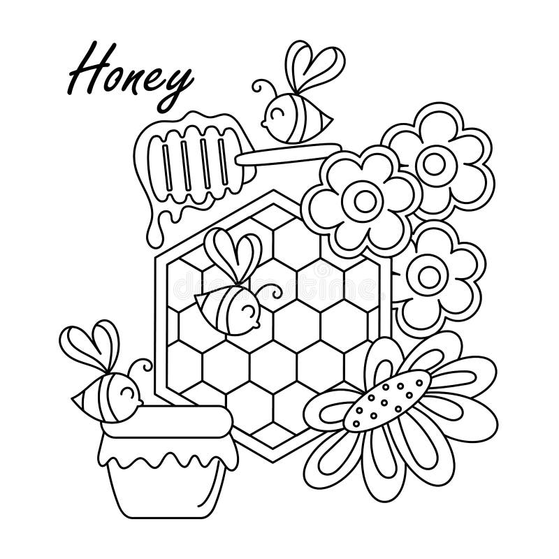 Honeyb coloring stock illustrations â honeyb coloring stock illustrations vectors clipart