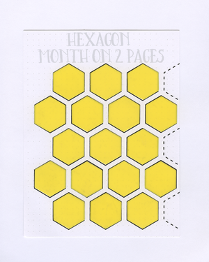 Hexagon month on pages stencil mask â
