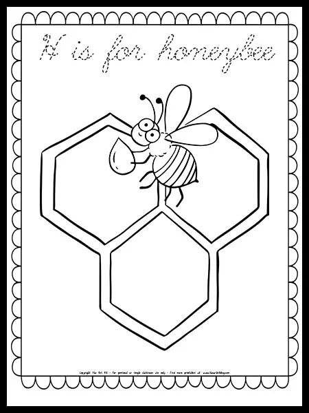 Honeybee coloring page â writing practice in cursive font free printable â the art kit