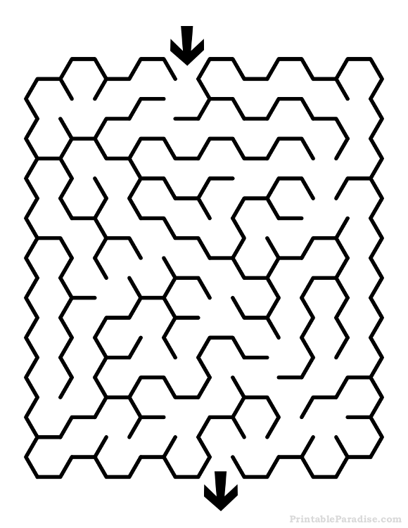 Printable hexagon maze