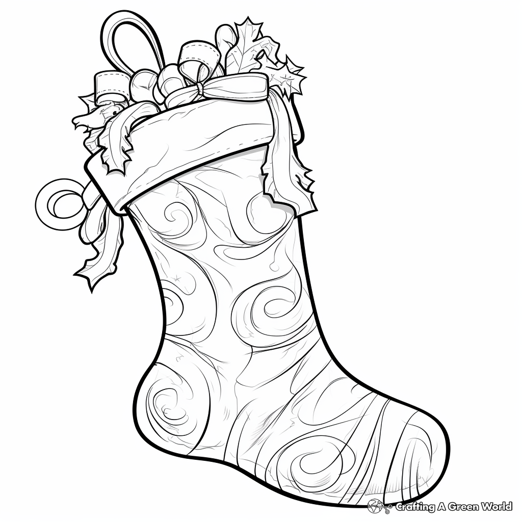 Stocking coloring pages