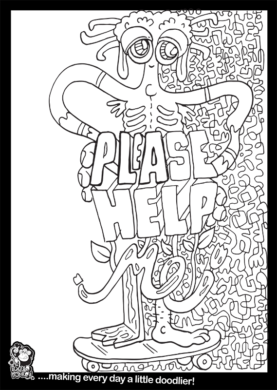 Please help me colouring sheet â the doodle monkey
