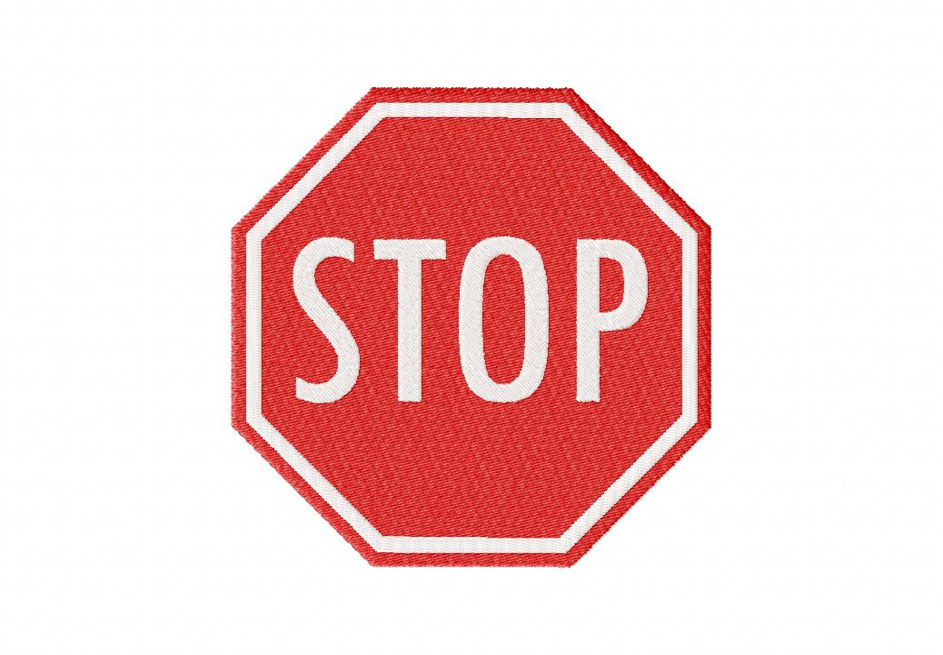 Stop sign machine embroidery design â daily embroidery