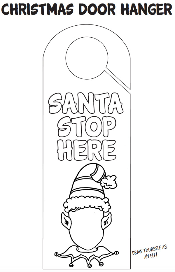 Printable christmas door hanger craft