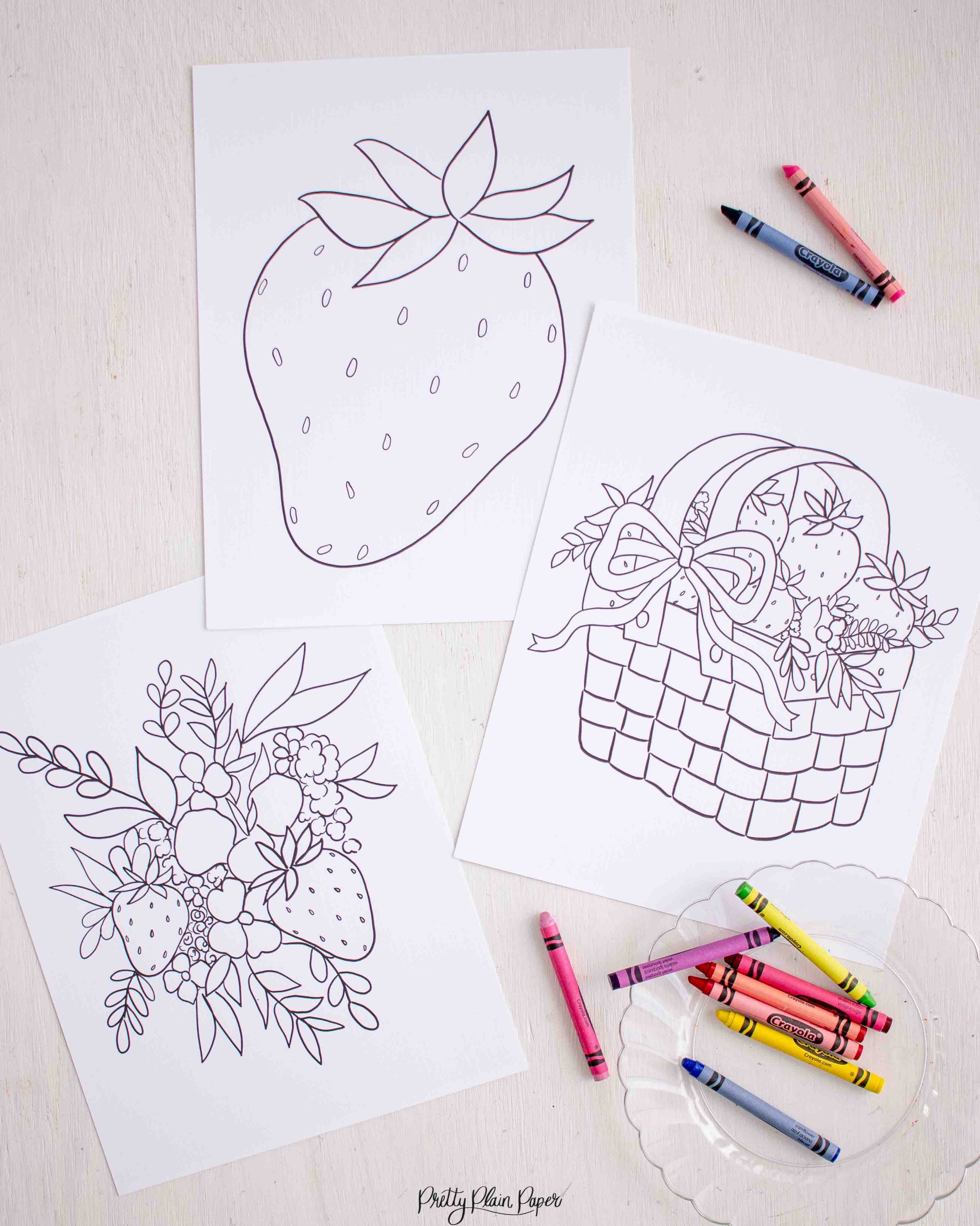 Strawberry coloring pages