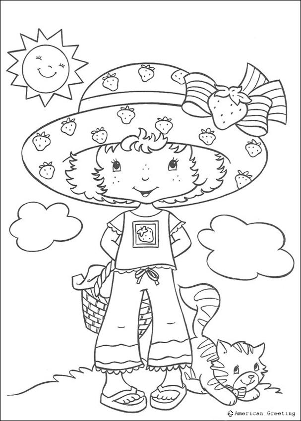 Strawberry shortcake with custard coloring pages