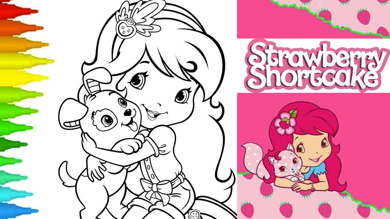 Strawberry shortcake coloring page coloring book pets pupcake custard